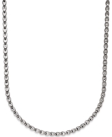 Men's Diamond Accent Link Necklace in Stainless Steel