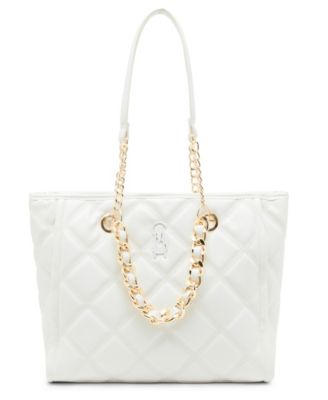 Katt Faux Leather Quilted Tote with Pouch