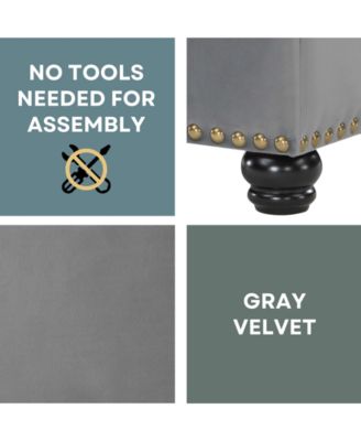 24" Velvet 5th Avenue Storage Ottoman