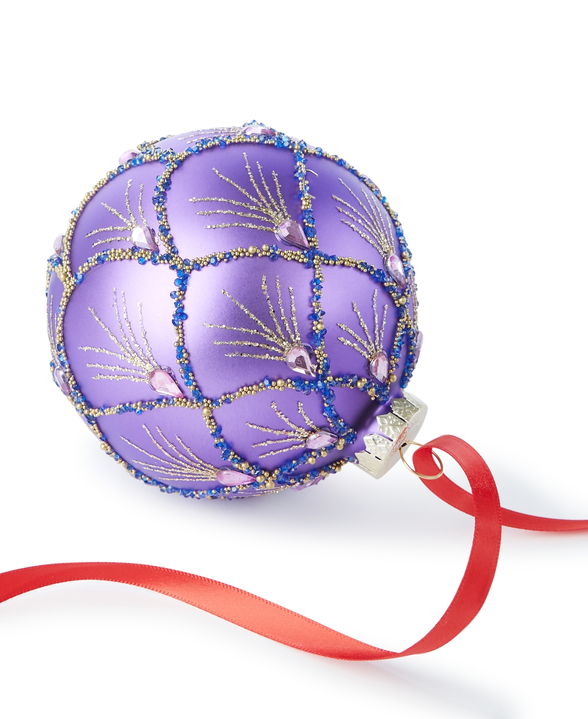 Macy's Holiday Lane Jewel Tones Purple Glass Ball Ornament, Exclusively At  In No Color