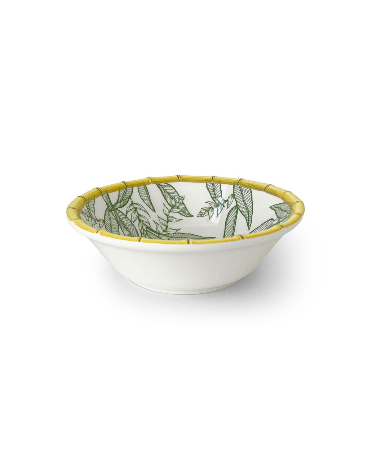 Q Squared Zen Bamboo Leaf Personal Bowls, Set Of 4 In White,green