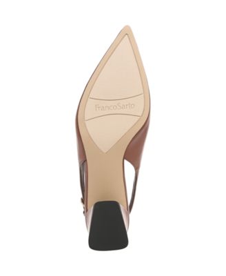 Women's Racer Pointed Toe Block Heel Slingback Pumps