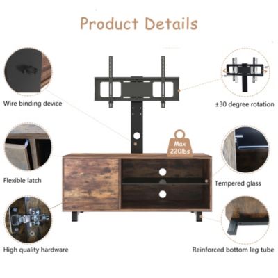 Rustic Brown TV Console w/ Storage (Up to 65in)