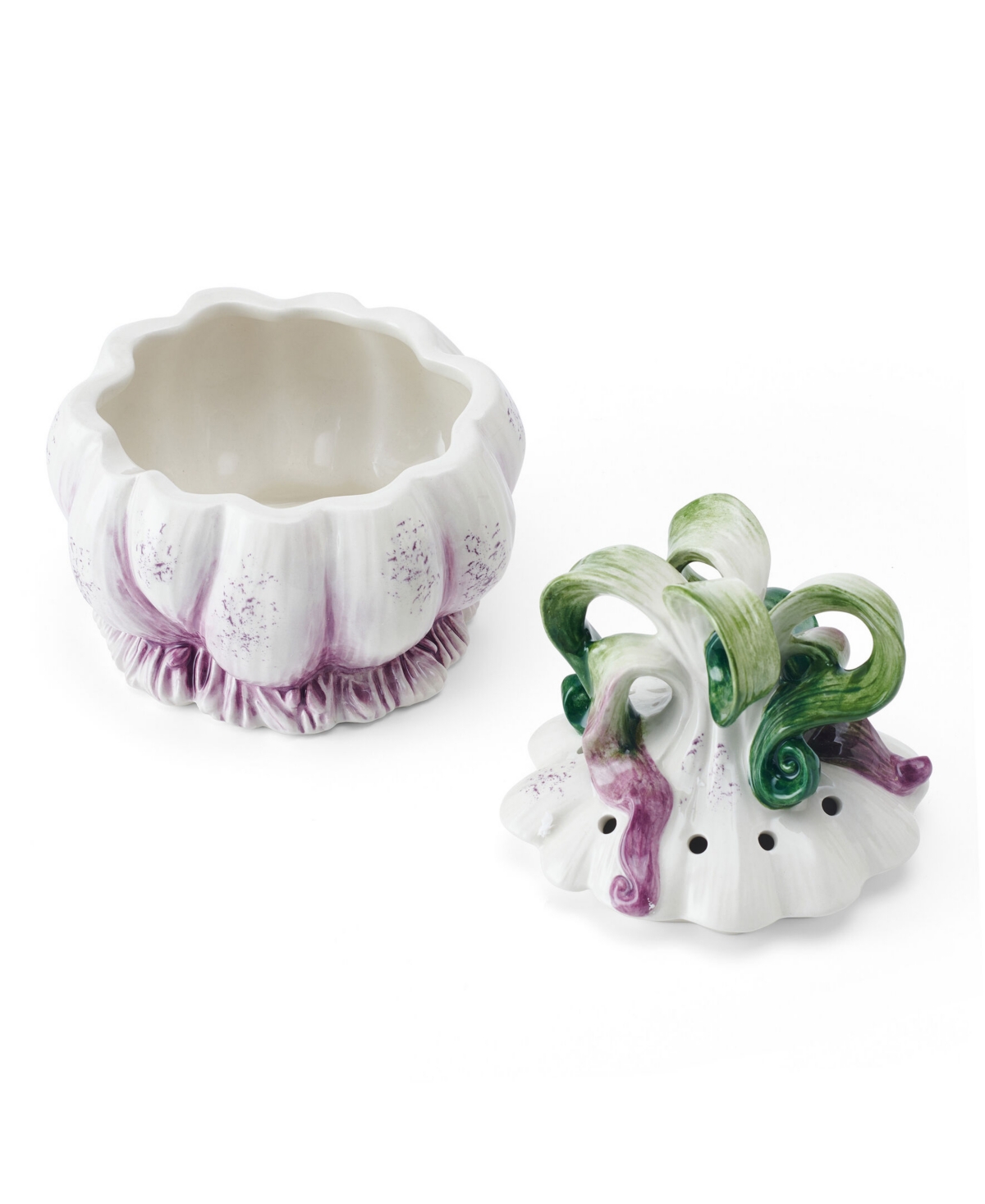 Fitz And Floyd Sicily Green Garlic Keeper In Assorted