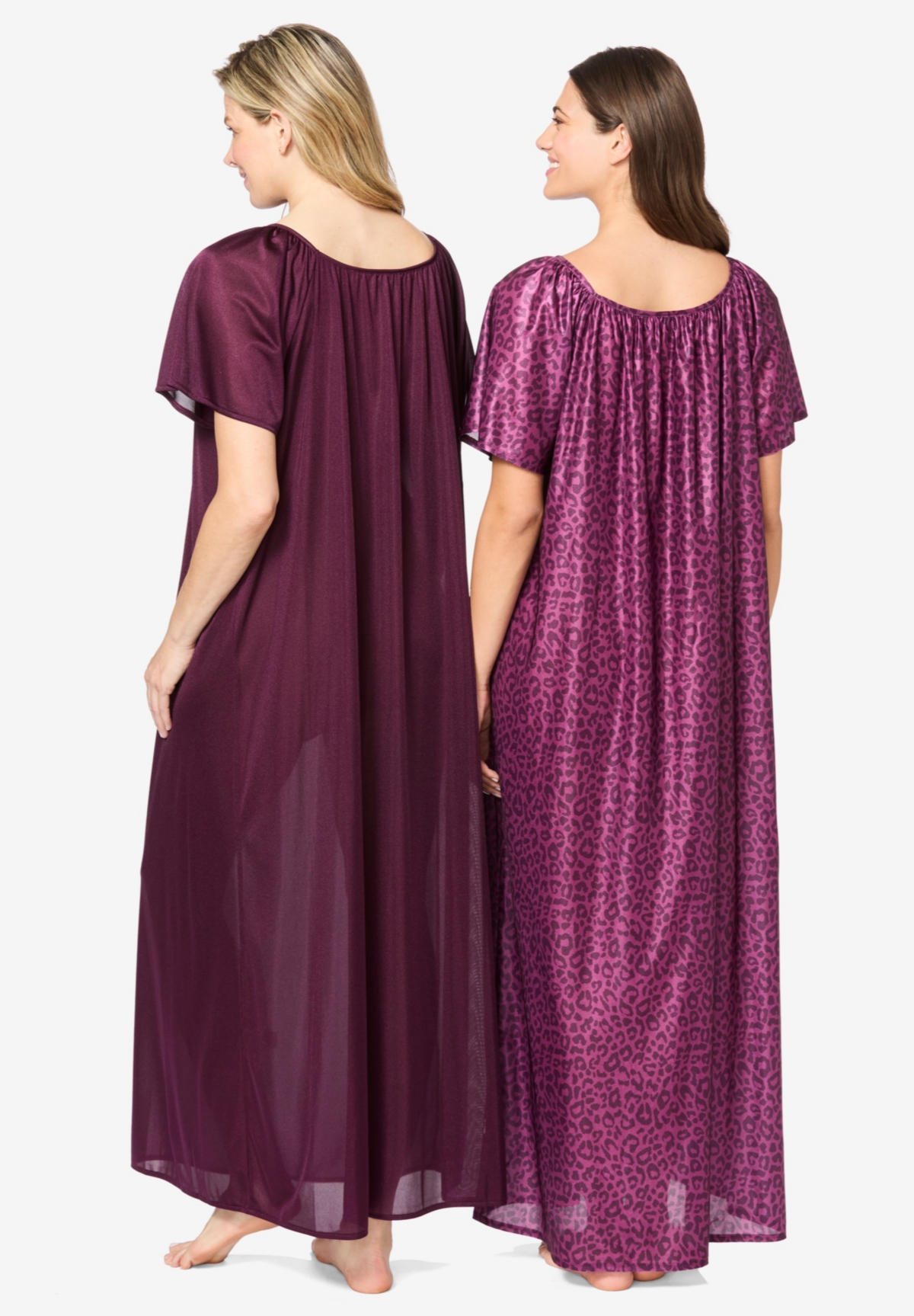 Only Neccessities Plus Size Only Necessities 2-Pack Long Silky Gown