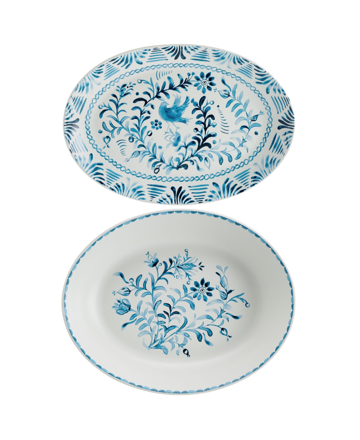 Fitz And Floyd Sicily Serve Bowl & Platter Set In Blue