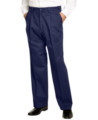 Men's Relaxed Fit Wrinkle-Free Expandable Waist Pleated Pants
