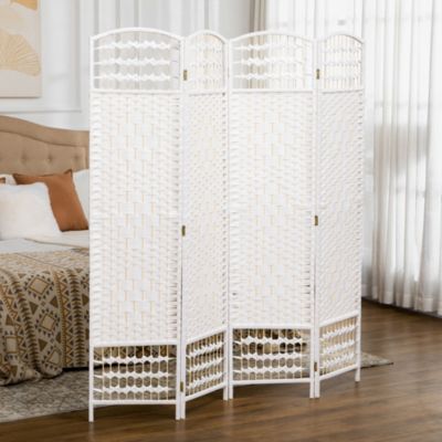 4 Panel Room Divider Folding Privacy Screen 5.6' Room Separator