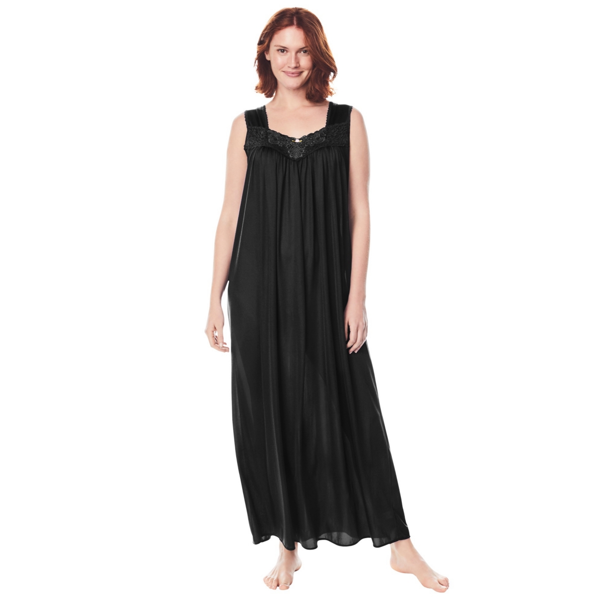 Only Neccessities Plus Size Only Necessities Long Tricot Knit Nightgown