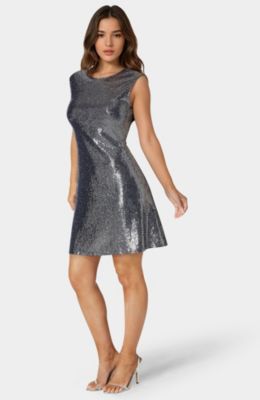Women's Cap Sleeve A-Line Disco Dot Dress