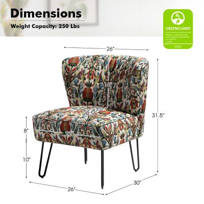 Sakari Contemporary and Classic Accent Chair with Floral Pattern