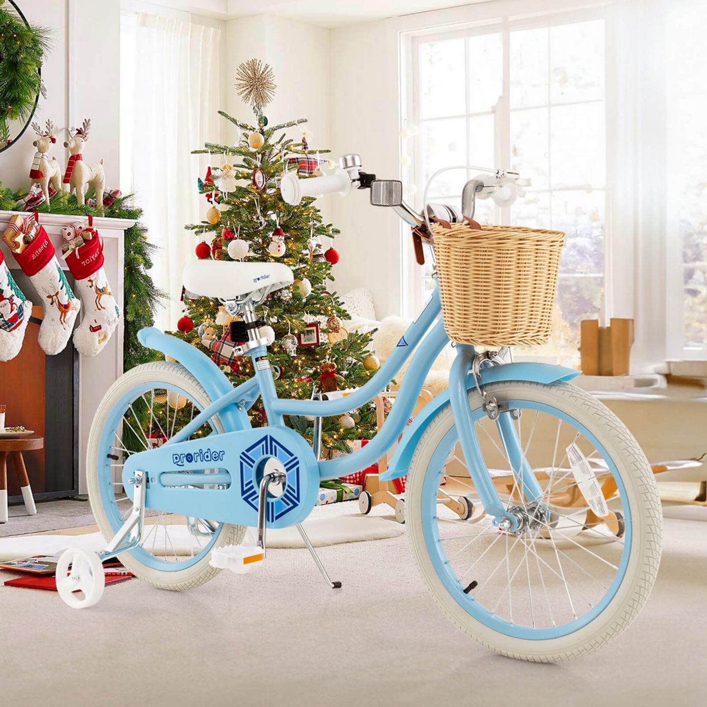 Детская игрушка Costway 18" Kids' Bike with Removable Training Wheels, Adjustable Handlebar and Seat, Ages 4-8, цвет: Синий — фото 2