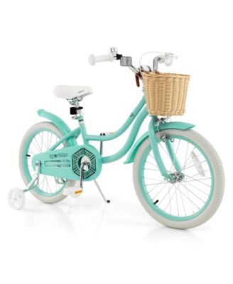 18" Kid's Bike with Training Wheels Adjustable Handlebar Seat Handbrake
