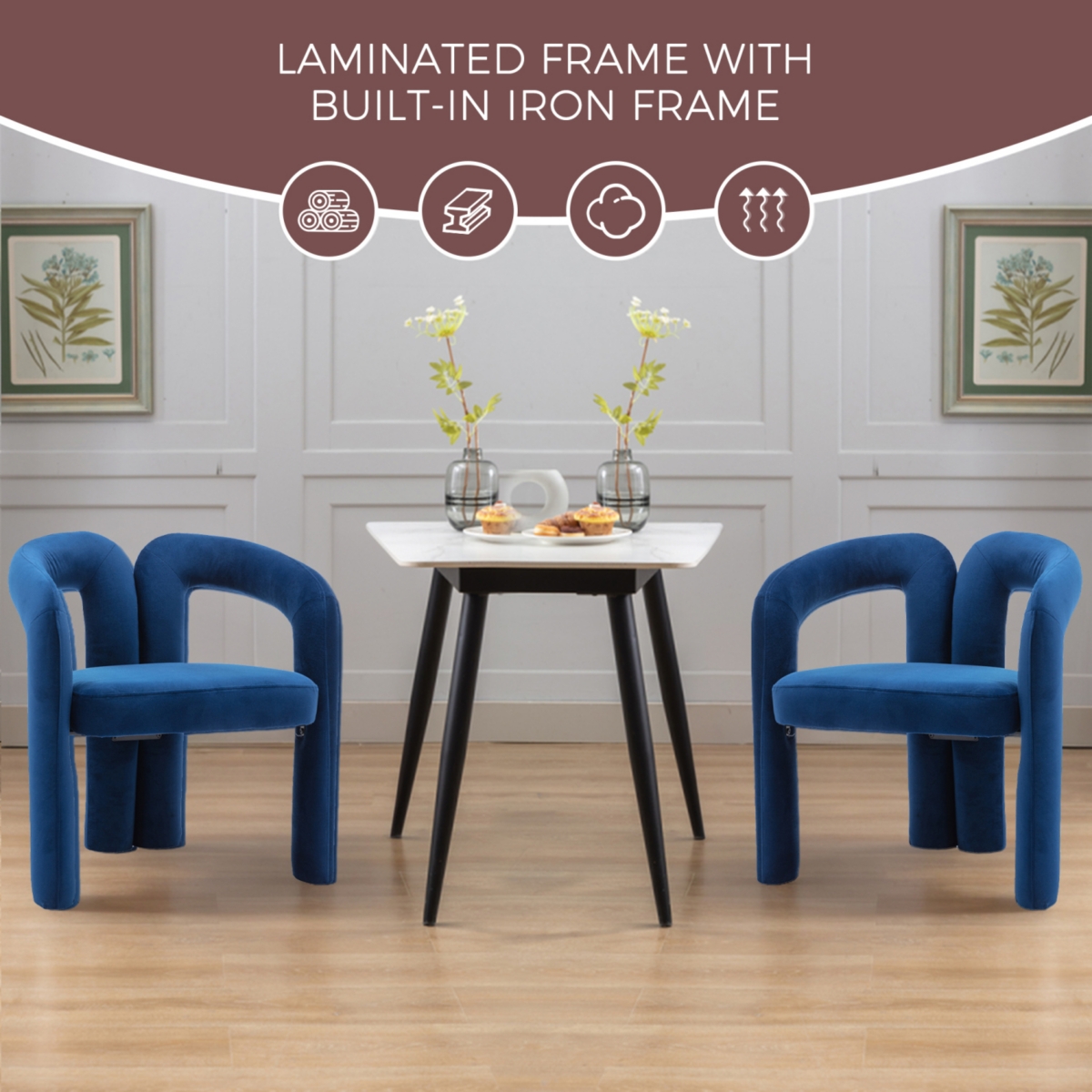 Simplie Fun Modern Fabric Upholstered Dining Chairs (Set of 2)