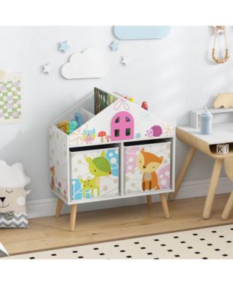 Kids Dollhouse Bookshelf Toddler Book & Toy MDF, Pine Wood Storage Display Organizer Ideal Gift