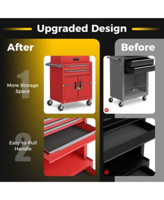 6-Drawer Rolling Tool Chest 3-in-1 Heavy-Duty Storage Cabinet with Universal Wheels