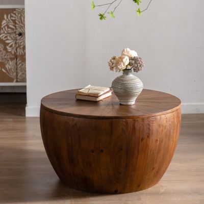 Vintage Bucket Coffee Table for Living Room