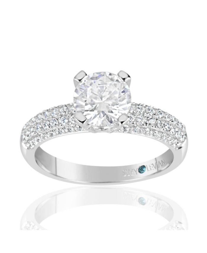 Suzy Levian New York Suzy Levian Sterling Silver Cubic Zirconia Bridal