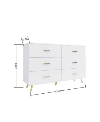 6-Drawer Chest with Golden Accents