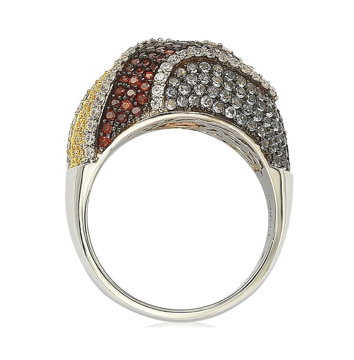 Suzy Levian New York Suzy Levian SterlingCubic Zirconia Multi-Color Wavy Ring - Silver