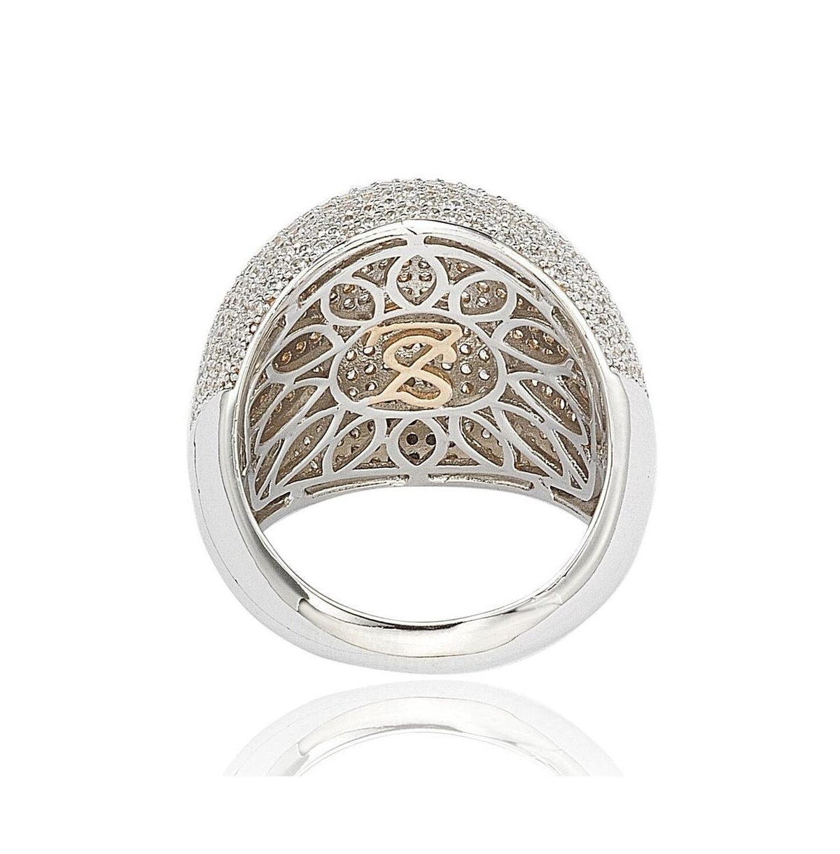 Suzy Levian New York Suzy Levian Sterling Silver Cubic Zirconia Large Pave Dome Ring