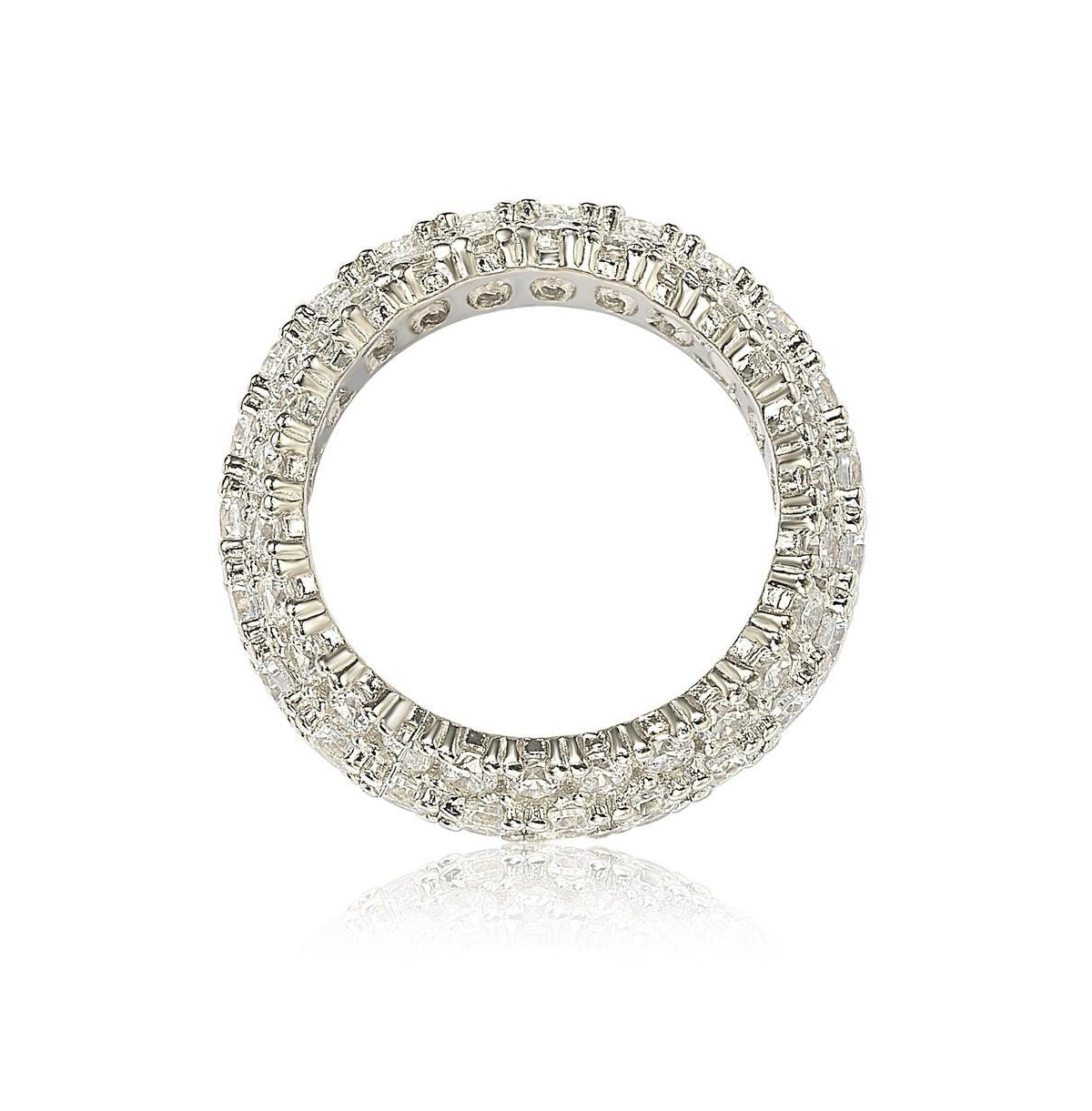 Suzy Levian New York Suzy Levian Sterling Silver Cubic Zirconia 3 RowEternity Band - White
