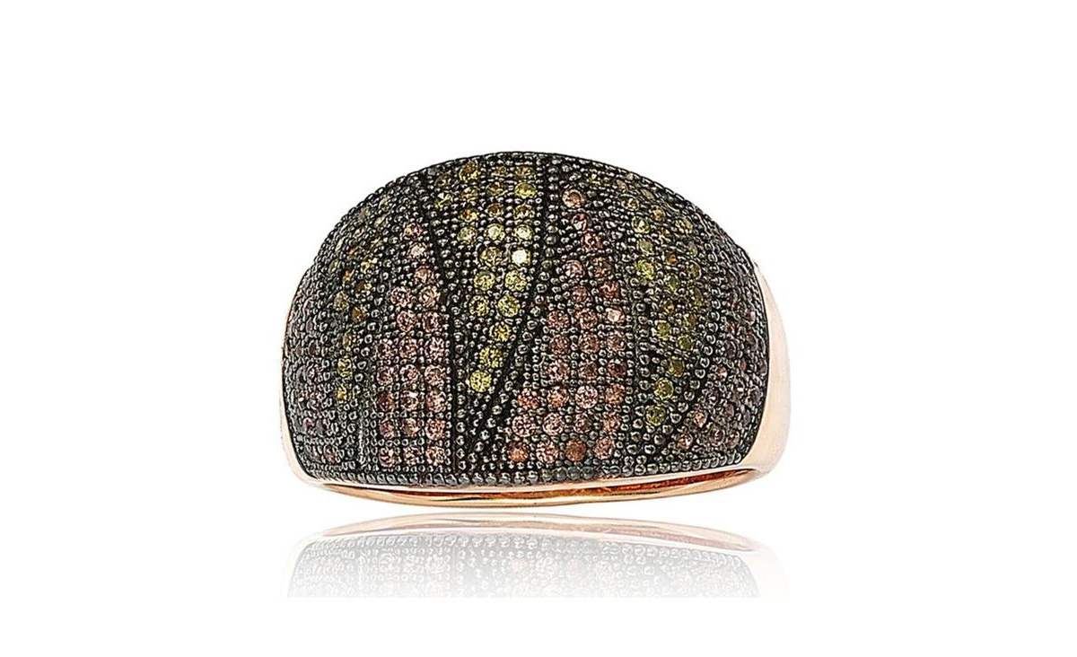 Suzy Levian New York Suzy Levian Sterling Silver Cubic Zirconia Pave Wide Band Ring