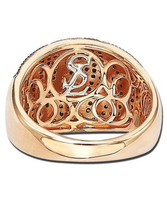 Suzy Levian Sterling Silver Cubic Zirconia Pave Wide Band Ring