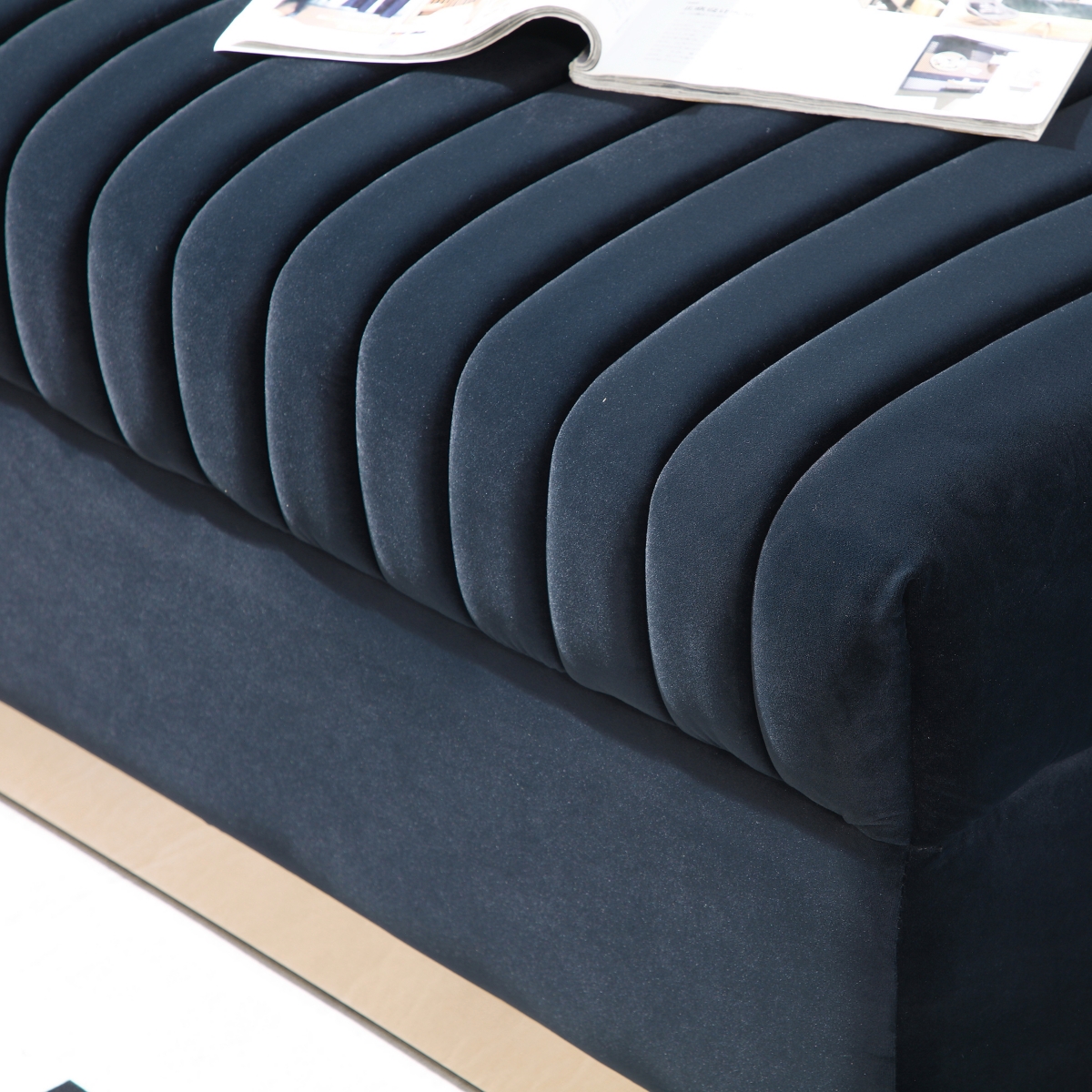 Streamdale Modern Black Velvet Sofa & Loveseat Set