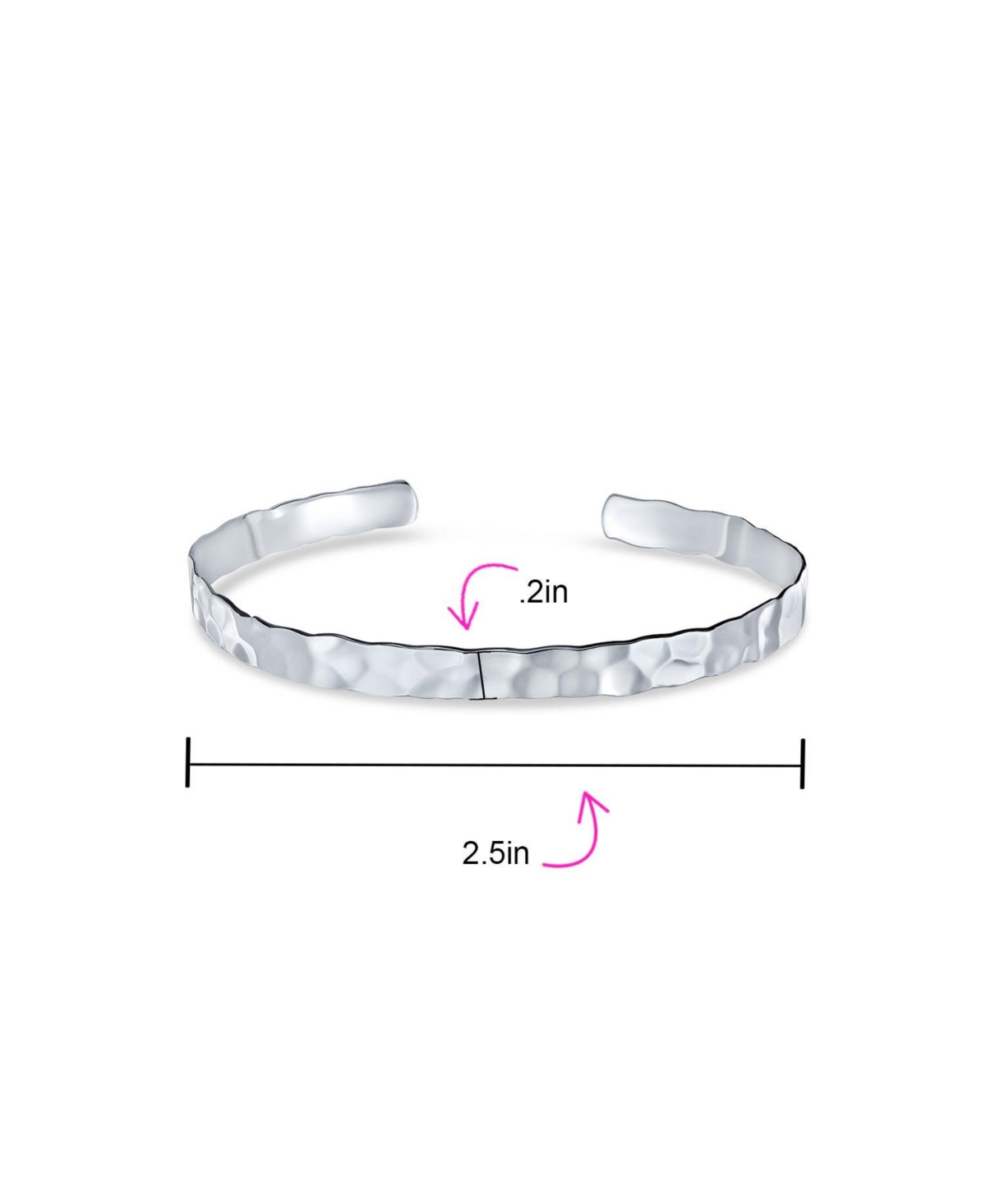 Bling Jewelry Textured Honeycomb Stackable Hammered Bangle Cuff For Women Matte Sterling Silver