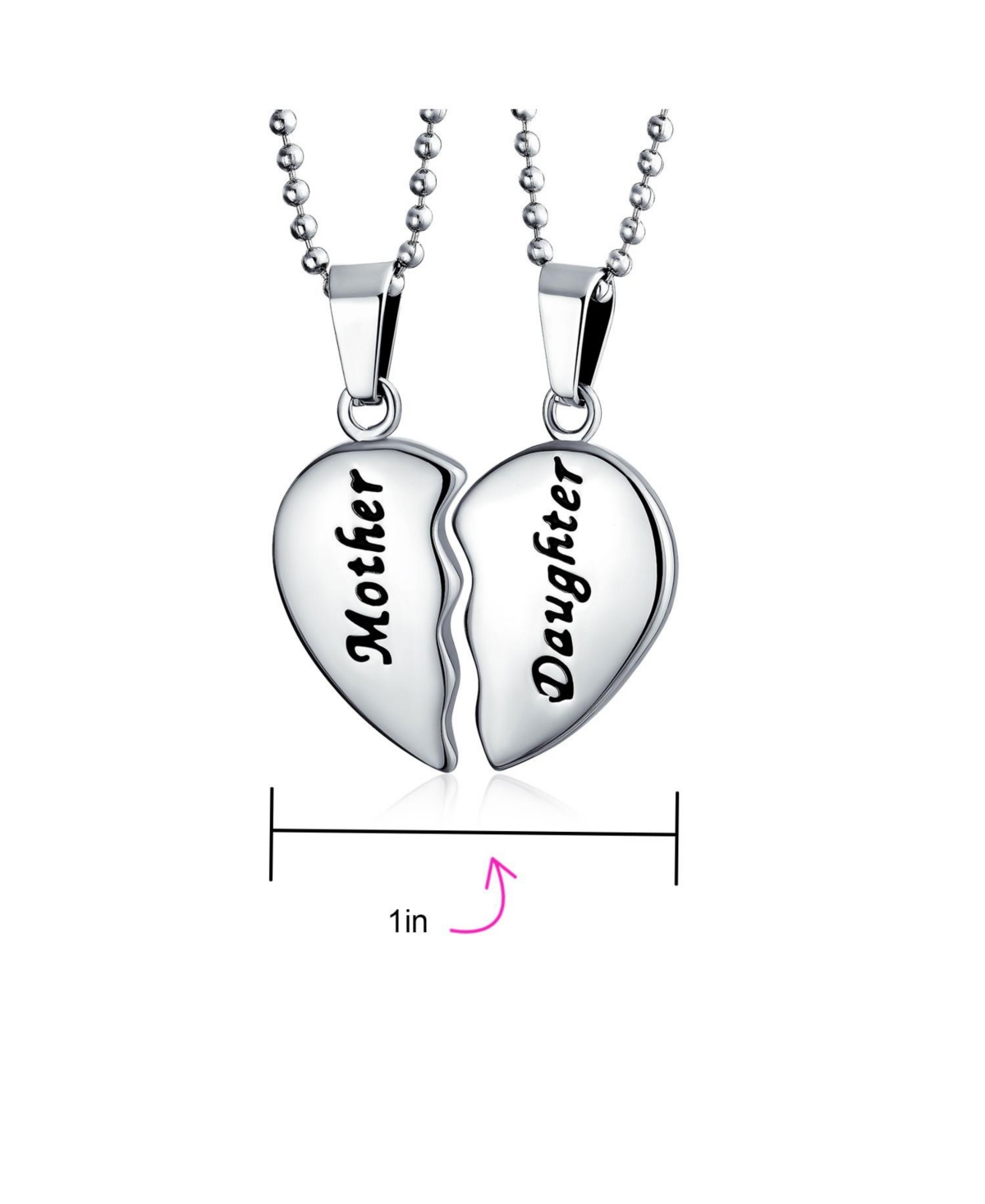 Bling Jewelry Bff Mother Daughter Breakable Split 2 pcs Set Broken Heart Break Apart Puzzle Pendant Necklace Women For Mom Stainless Steel