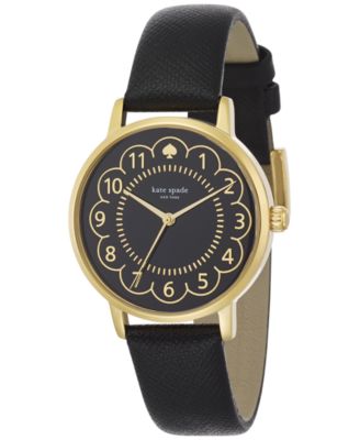 kate spade new york - Women's Metro Black Leather Strap Watch 34mm 1YRU0790