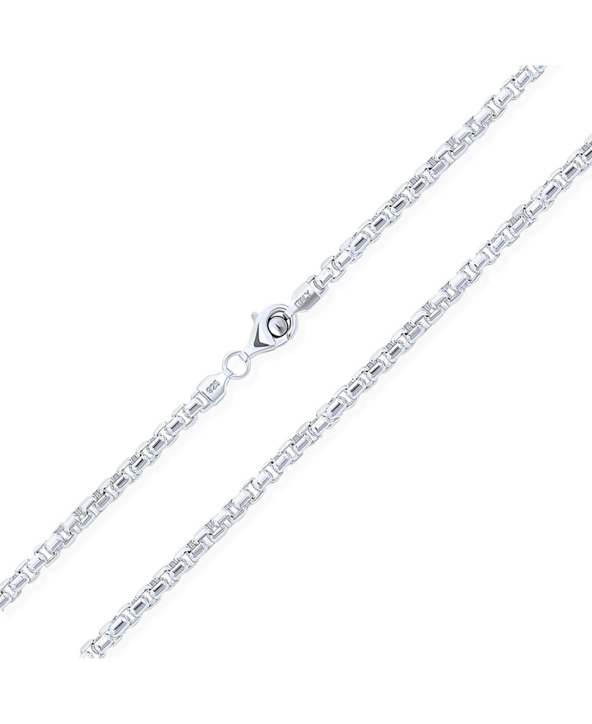 Bling Jewelry Mens Heavy Large Solid 5MM Thick SterlingSquare Box Chain Necklace Inch - Silver