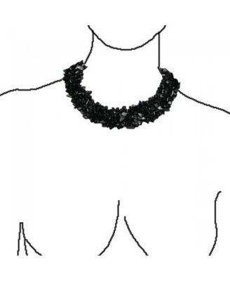 Large Natural Stones Cluster Multi Strand Collar Necklace & Stretch Bracelet Set