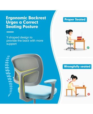 Auto Lock Kids Mesh Chair with Armrests Height Adjustable