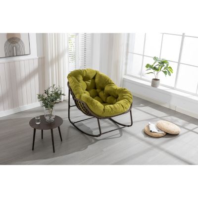 Padded Rattan Rocking Chair