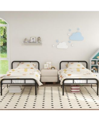 Modern Metal Platform Bed with Headboard and Footboard