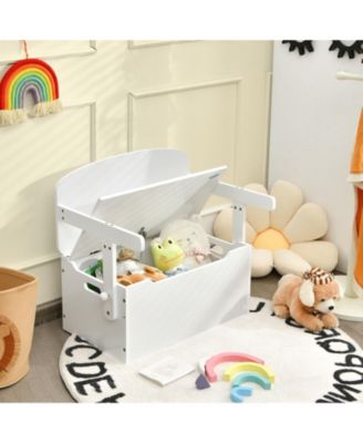 3-in-1 Kids Convertible Storage Bench Wood Activity Table and Chair Set