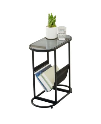 Simplie Fun Glass Oval Small Side Tables Living Room Small Space With ...