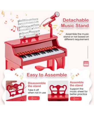 37 Keys Music Piano with Microphone Kids Piano Keyboard with Detachable Music Stand