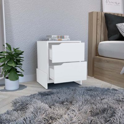 Streamdale Haines Nightstand With 2-Drawers, End Table With Sturdy Base