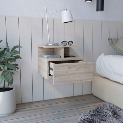  Floating Nightstand Flopini, One Drawer, Macadamia Finish