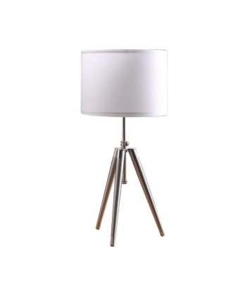 34.25" - 29.25" In Mid-Century Adjustable Tripod Chrome/Silver Metal Table Lamp