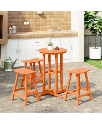 Outdoor Patio Counter Height Bar Stools Bistro Bar Table 4-Piece Set