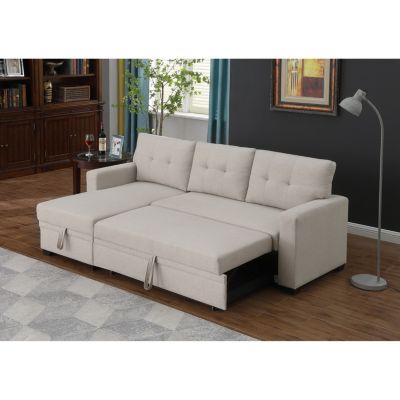 Streamdale Upholstered Pull Out Sectional Sofa With Chaise