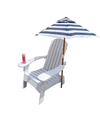 White Adirondack Chair with Umbrella Hole