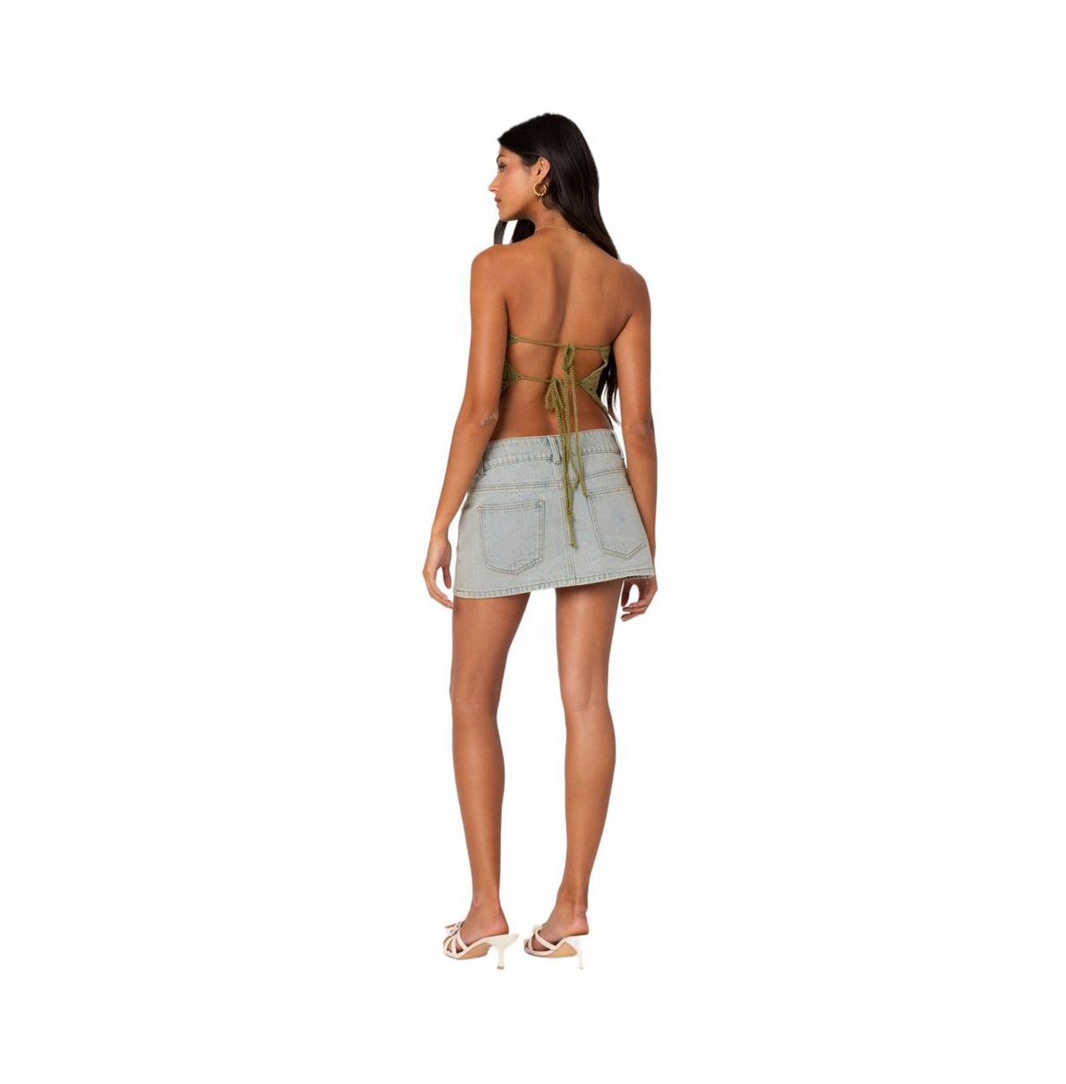 Edikted Women's Niki Crochet Strapless Top