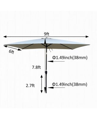 Streamdale Waterproof Patio Umbrella with Tilt and Crank