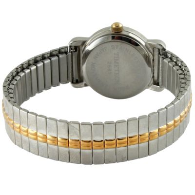 Women's Steel Two Tone Watch with Expansion Stretch Bracelet
