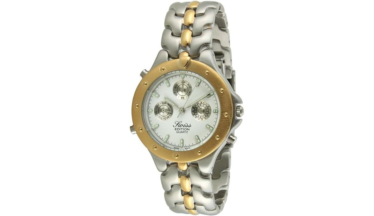 Men's Multi-Function Two-Tone Bracelet Watch - Silver